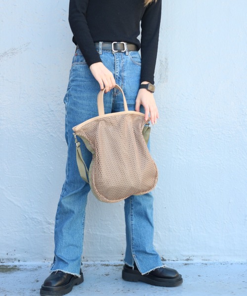 SPRUCE(スプルース)の「<SPRUCE/スプルス>ミケーネ2WAYトートバッグ(トートバッグ・レディース・ブルー/ブラック/ベージュ/グレー・ONE SIZE)」の1枚目の写真