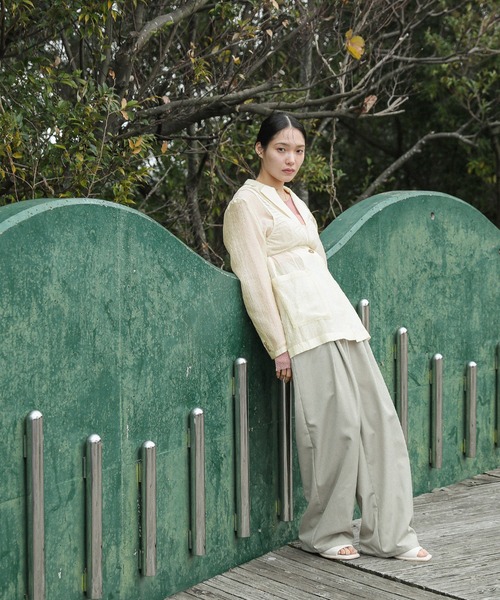 select MOCA（セレクトモカ）の「シアーテーラードジャケット（テーラードジャケット・レディース・ネイビー/ブラウン/アイボリー・FREE）」の9枚目の写真