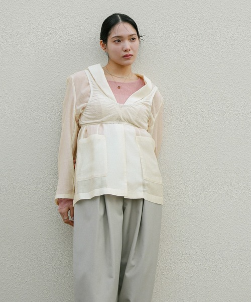 select MOCA（セレクトモカ）の「シアーテーラードジャケット（テーラードジャケット・レディース・ネイビー/ブラウン/アイボリー・FREE）」の13枚目の写真