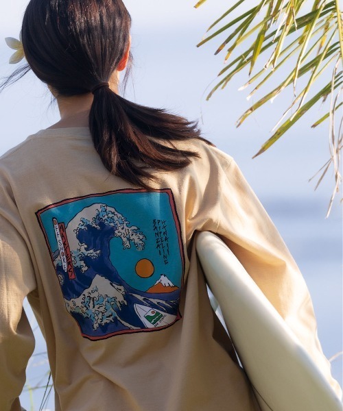 OFFSHORE（オフショア）の「BANZAI FUJI L/S TEE/バンザイフジ ロングスリーブティ（Tシャツ/カットソー・メンズ・ホワイト/ベージュ・XL/L/M/S）」の2枚目の写真