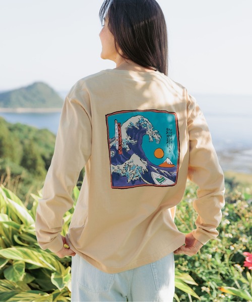 OFFSHORE（オフショア）の「BANZAI FUJI L/S TEE/バンザイフジ ロングスリーブティ（Tシャツ/カットソー・メンズ・ホワイト/ベージュ・XL/L/M/S）」の8枚目の写真