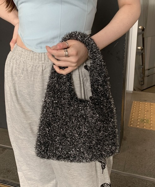 SHEPP(シープ)の「ラメ シャギーニット メタリック ハンドバッグ(ハンドバッグ・レディース・シルバー/ゴールド/その他1/ブラック/ピンク・FREE)」の8枚目の写真