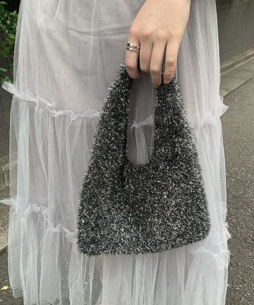 SHEPP(シープ)の「ラメ シャギーニット メタリック ハンドバッグ(ハンドバッグ・レディース・シルバー/ゴールド/その他1/ブラック/ピンク・FREE)」の9枚目の写真