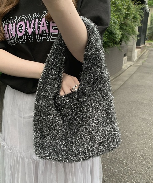 SHEPP(シープ)の「ラメ シャギーニット メタリック ハンドバッグ(ハンドバッグ・レディース・シルバー/ゴールド/その他1/ブラック/ピンク・FREE)」の10枚目の写真