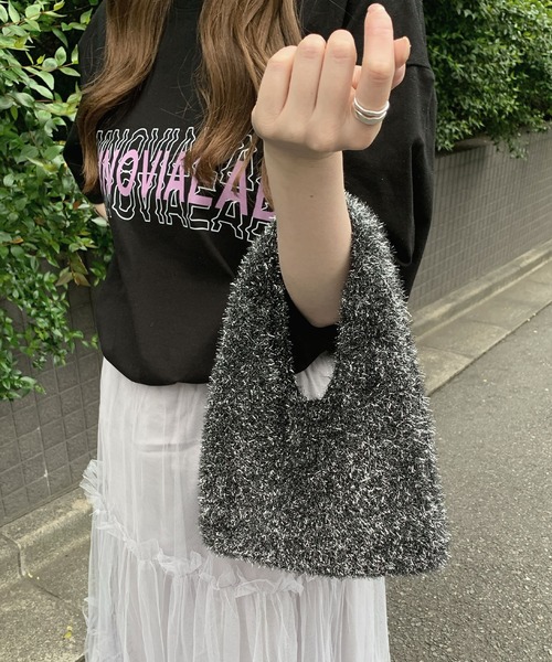 SHEPP(シープ)の「ラメ シャギーニット メタリック ハンドバッグ(ハンドバッグ・レディース・シルバー/ゴールド/その他1/ブラック/ピンク・FREE)」の11枚目の写真