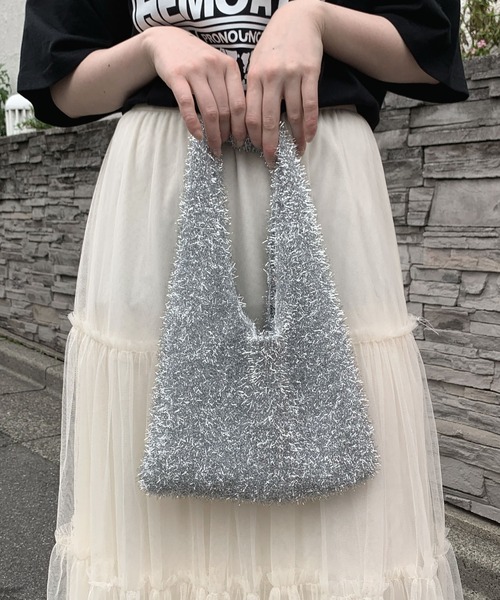 SHEPP(シープ)の「ラメ シャギーニット メタリック ハンドバッグ(ハンドバッグ・レディース・シルバー/ゴールド/その他1/ブラック/ピンク・FREE)」の13枚目の写真