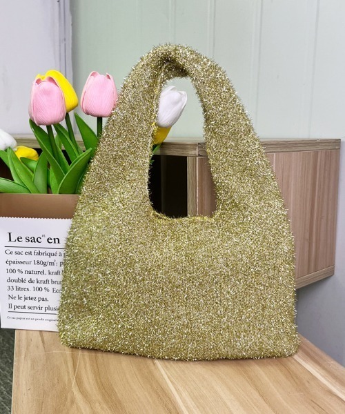SHEPP(シープ)の「ラメ シャギーニット メタリック ハンドバッグ(ハンドバッグ・レディース・シルバー/ゴールド/その他1/ブラック/ピンク・FREE)」の18枚目の写真