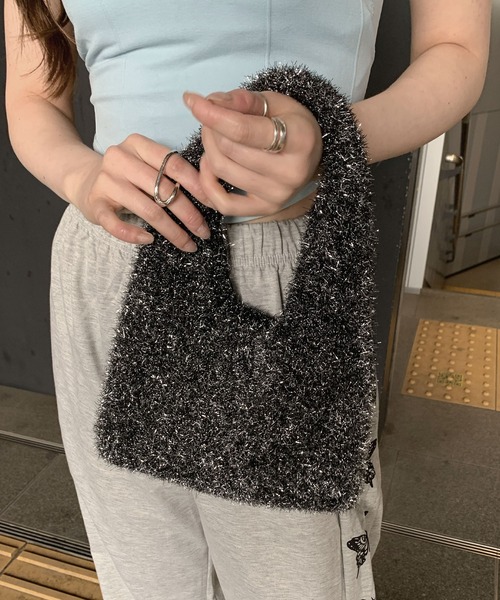 SHEPP(シープ)の「ラメ シャギーニット メタリック ハンドバッグ(ハンドバッグ・レディース・シルバー/ゴールド/その他1/ブラック/ピンク・FREE)」の19枚目の写真