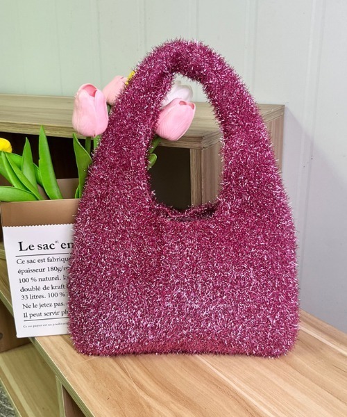 SHEPP(シープ)の「ラメ シャギーニット メタリック ハンドバッグ(ハンドバッグ・レディース・シルバー/ゴールド/その他1/ブラック/ピンク・FREE)」の21枚目の写真
