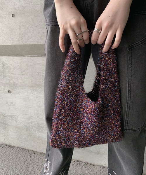 SHEPP(シープ)の「ラメ シャギーニット メタリック ハンドバッグ(ハンドバッグ・レディース・シルバー/ゴールド/その他1/ブラック/ピンク・FREE)」の22枚目の写真