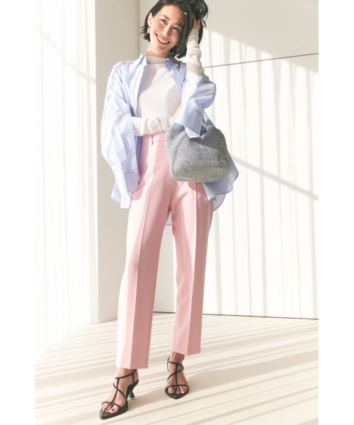 Mila Owen(ミラオーウェン)の「センタープレス後ゴムテーパードパンツ【手洗い可能】(スラックス・レディース・ピンク/アイボリー/ブラック/ブルー・2/0/1/00)」の22枚目の写真