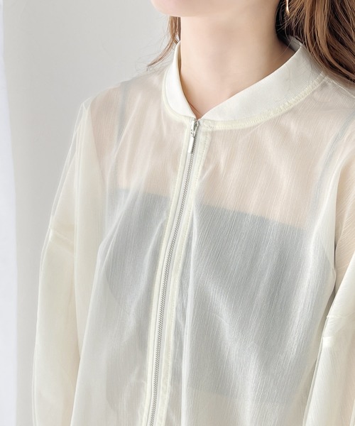 classicalelf(クラシカルエルフ)の「今っぽいこなれ感を叶える。チュール×シフォンレイヤードシアーブルゾン(ブルゾン・レディース・ブラック/アイボリー/グレイッシュベージュ・LARGE/MEDIUM/SMALL/X-LARGE)」の10枚目の写真