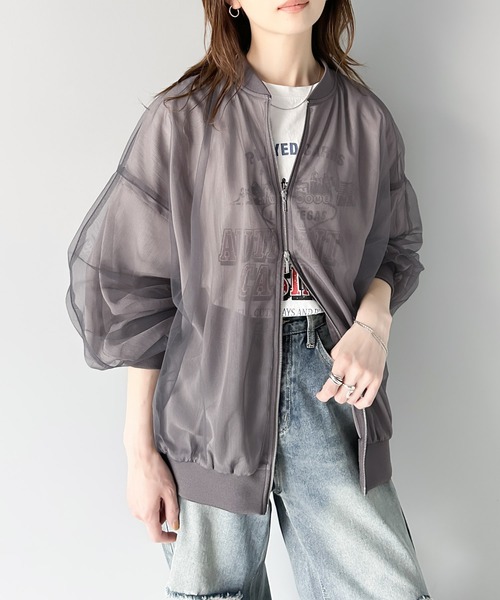 classicalelf(クラシカルエルフ)の「今っぽいこなれ感を叶える。チュール×シフォンレイヤードシアーブルゾン(ブルゾン・レディース・ブラック/アイボリー/グレイッシュベージュ・LARGE/MEDIUM/SMALL/X-LARGE)」の20枚目の写真
