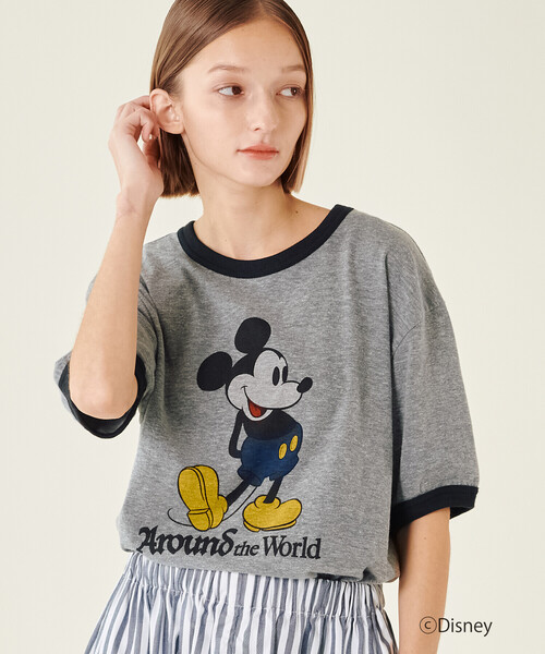 THE SHINZONE（ザ　シンゾーン）の「THE SHINZONE | MICKEY RINGER TEE WOMEN（Tシャツ/カットソー・レディース・ブルー系その他/グレー系その他・F）」の2枚目の写真