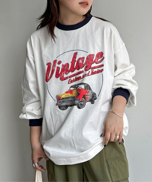 CPCM（シーピーシーエム）の「ヴィンテージライクプリントT（Tシャツ/カットソー・メンズ・チャコールグレー/イエロー/オフホワイト・LARGE/MEDIUM）」の2枚目の写真