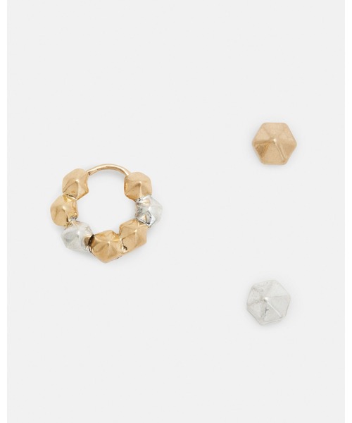 ALLSAINTS(オールセインツ)の「HALLIE BEADED HUGGIE EARRING SET | HALLIE ビーズ ハギー イヤリング・ピアス セット(ピアス(片耳用)・レディース・ゴールド系その他・ONE SIZE)」の1枚目の写真