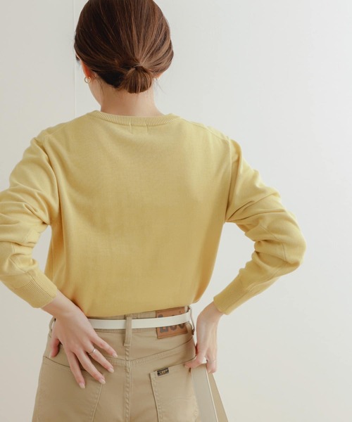 URBAN RESEARCH DOORS(アーバンリサーチドアーズ)の「オーガニックコットンクルーネックプルオーバー(ニット/セーター・レディース・オフホワイト/ネイビー/グリーン系その他/イエロー系その他・MEDIUM)」の14枚目の写真