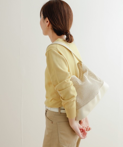 URBAN RESEARCH DOORS(アーバンリサーチドアーズ)の「オーガニックコットンクルーネックプルオーバー(ニット/セーター・レディース・オフホワイト/ネイビー/グリーン系その他/イエロー系その他・MEDIUM)」の20枚目の写真