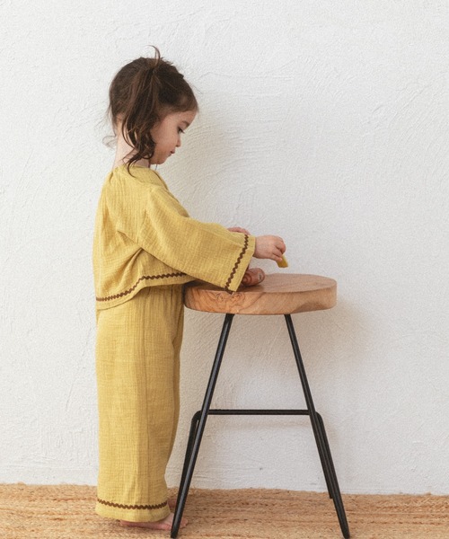 sea and shells by pairmanon(シーアンドシェルズバイペアマノン)の「【sea and shells by pairmanon】ダブルガーゼ 配色 セットアップ(その他ベビーウェア・キッズ・イエロー/アイボリー/カーキ・100/110/80/90)」の10枚目の写真