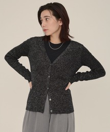 eL | 【eL】12G Sparkle Rib Cardigan/108277(カーディガン/ボレロ)