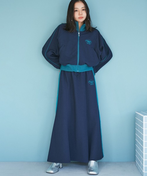 AVANT CONVERSE(アヴァンコンバース)の「【CONVERSE別注】サイドラインピケスカート【セットアップ対応】【洗える】(スカート・レディース・ピンク/ネイビー/オフホワイト・M)」の12枚目の写真