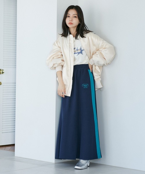 AVANT CONVERSE(アヴァンコンバース)の「【CONVERSE別注】サイドラインピケスカート【セットアップ対応】【洗える】(スカート・レディース・ピンク/ネイビー/オフホワイト・M)」の7枚目の写真