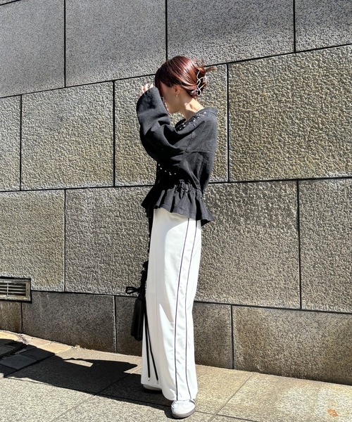 ISOOK（アイスー）の「【ISOOK / アイスー】サイドラインジャージスカート / タイトスカート ロング ラインスカート Iライン ZOZOTOWN限定（スカート・レディース・ホワイト/ブラック/チャコールグレー・FREE）」の21枚目の写真