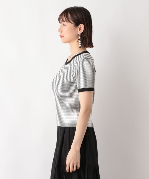 RAGEBLUE(レイジブルー)の「テレコボーダー/コンパクトTシャツ(Tシャツ/カットソー・レディース・ホワイト系/ピンク系・FREE)」の13枚目の写真