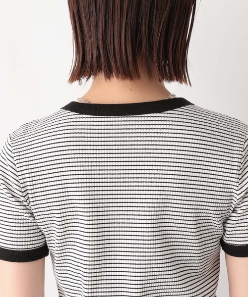 RAGEBLUE(レイジブルー)の「テレコボーダー/コンパクトTシャツ(Tシャツ/カットソー・レディース・ホワイト系/ピンク系・FREE)」の15枚目の写真