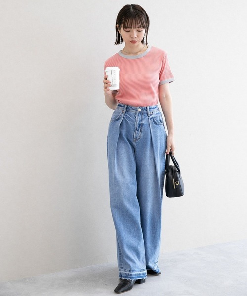 RAGEBLUE(レイジブルー)の「テレコボーダー/コンパクトTシャツ(Tシャツ/カットソー・レディース・ホワイト系/ピンク系・FREE)」の17枚目の写真