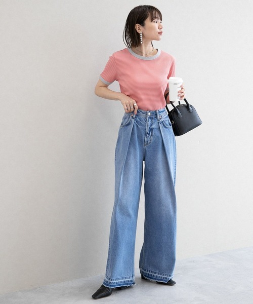 RAGEBLUE(レイジブルー)の「テレコボーダー/コンパクトTシャツ(Tシャツ/カットソー・レディース・ホワイト系/ピンク系・FREE)」の18枚目の写真