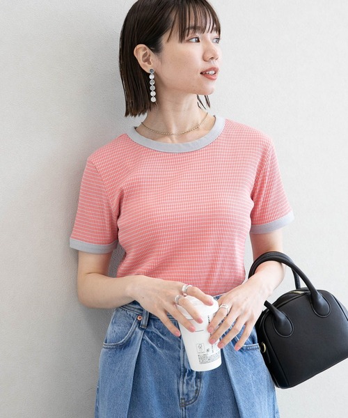 RAGEBLUE(レイジブルー)の「テレコボーダー/コンパクトTシャツ(Tシャツ/カットソー・レディース・ホワイト系/ピンク系・FREE)」の21枚目の写真