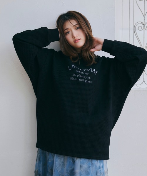LANTINAM(ランティナム)の「【ZOZO限定】ユニセックス / ワッフルカレッジロンT(Tシャツ/カットソー・レディース・ピンク/ブラック/アイボリー・FREE)」の16枚目の写真