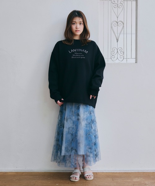 LANTINAM(ランティナム)の「【ZOZO限定】ユニセックス / ワッフルカレッジロンT(Tシャツ/カットソー・レディース・ピンク/ブラック/アイボリー・FREE)」の20枚目の写真