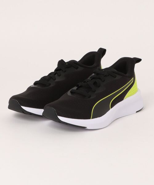 PUMA(プーマ)の「PUMA プーマ FLYER LITE MU JR【軽量】キッズスニーカー ひも靴 ランニングシューズ(フライヤーライトMUジュニア) 310341(スニーカー・キッズ・ネイビー/イエロー/ブラック系その他2/ブラック/ブラック系その他/ブラック×ブラック・22.0cm/25.0cm/24.5cm/24.0cm/23.5cm/23.0cm/22.5cm)」の4枚目の写真