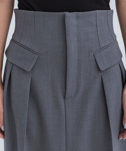 STUDIOUS（ステュディオス）の「【STUDIOUS/ステュディオス】ハイウエストテーラードスカート/着痩せ/脚長/ウエストシェイプ（スカート・レディース・ブラック/グレー・1/2）」の10枚目の写真