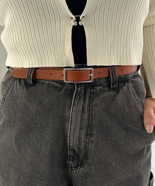 SHENERY（シーナリー）の「スクエアバックルベルト（ベルト・レディース・ブラック/ブラウン・FREE）」の2枚目の写真