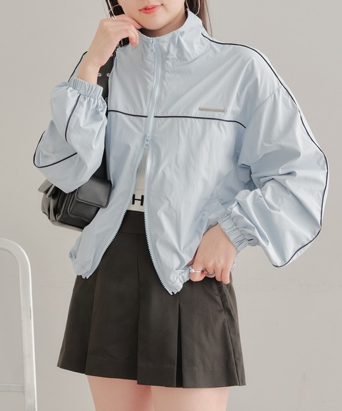 Chico パイピングナイロンWジップブルゾン Chico（チコ）の「【2024SS】パイピングナイロンWジップブルゾン