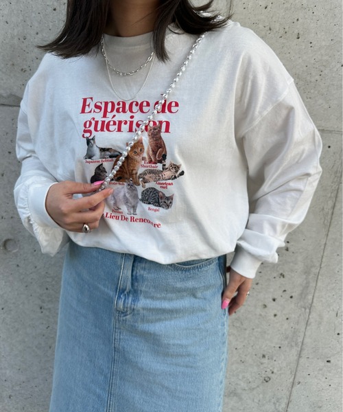 kutir（クティール）の「アソートプリントロンＴ（Tシャツ/カットソー・レディース・その他/チャコールグレー/ホワイト/ホワイト系その他/オートミール/ダークグレー・FREE）」の2枚目の写真