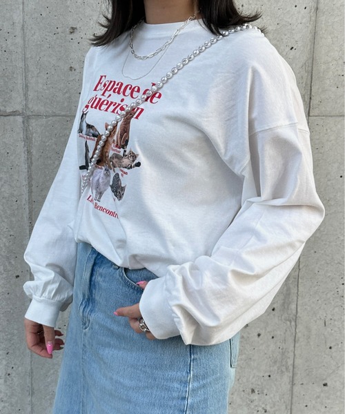 kutir（クティール）の「アソートプリントロンＴ（Tシャツ/カットソー・レディース・その他/チャコールグレー/ホワイト/ホワイト系その他/オートミール/ダークグレー・FREE）」の11枚目の写真