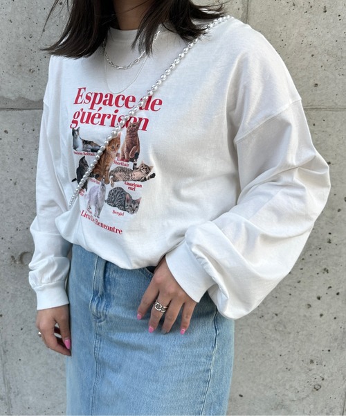 kutir（クティール）の「アソートプリントロンＴ（Tシャツ/カットソー・レディース・その他/チャコールグレー/ホワイト/ホワイト系その他/オートミール/ダークグレー・FREE）」の10枚目の写真