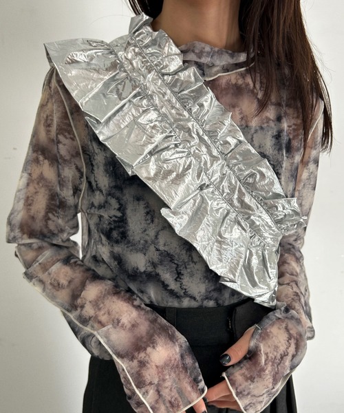 WEGO（ウィゴー）の「WEGO/シングルマルチWAY付けフリル（付け襟・レディース・ブラック/オフホワイト/シルバー・FREE）」の3枚目の写真