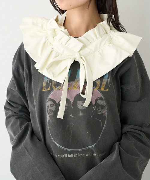 WEGO（ウィゴー）の「WEGO/シングルマルチWAY付けフリル（付け襟・レディース・ブラック/オフホワイト/シルバー・FREE）」の4枚目の写真