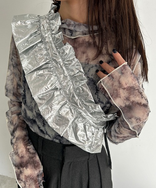 WEGO（ウィゴー）の「WEGO/シングルマルチWAY付けフリル（付け襟・レディース・ブラック/オフホワイト/シルバー・FREE）」の11枚目の写真