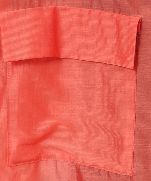 OPAQUE.CLIP（オペークドットクリップ）の「◆セットアップ対応 シアーダブルポケットシャツブラウス【洗濯機洗い可】（シャツ/ブラウス・レディース・オレンジ/ブラウン系その他/グリーン/ブラック/ブラウン系その他7・40/38/42/36）」の9枚目の写真