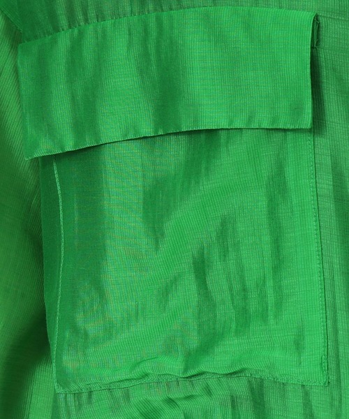 OPAQUE.CLIP（オペークドットクリップ）の「◆セットアップ対応 シアーダブルポケットシャツブラウス【洗濯機洗い可】（シャツ/ブラウス・レディース・オレンジ/ブラウン系その他/グリーン/ブラック/ブラウン系その他7・40/38/42/36）」の21枚目の写真