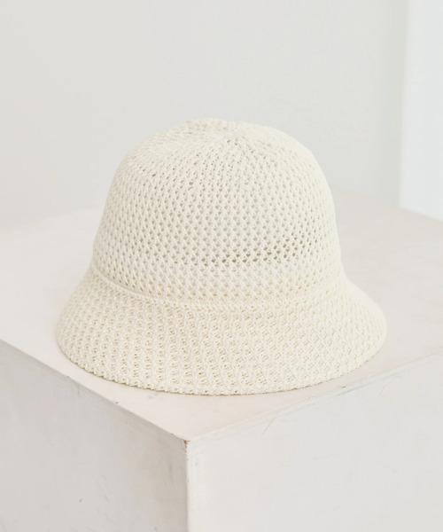 earth music&ecology(アースミュージックアンドエコロジー)の「クロシェハット(ハット・レディース・ホワイト/ピンク/ブラック・FREE)」の2枚目の写真