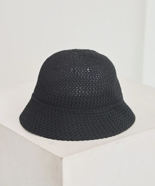 earth music&ecology(アースミュージックアンドエコロジー)の「クロシェハット(ハット・レディース・ホワイト/ピンク/ブラック・FREE)」の1枚目の写真