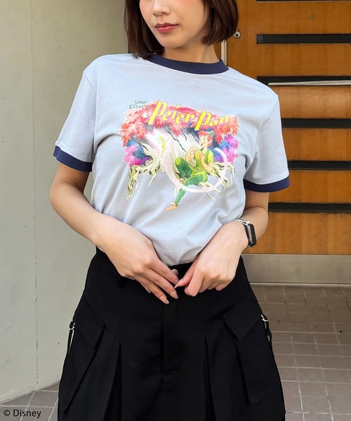 フォーギークスバイスパイラルガール 4GEEKs by SPIRALGIRL 【Disney/ディズニー/ピーターパン】ヴィンテージ風アートリンガーT フォーギークスバイスパイラルガール 4GEEKs by SPIRALGIRL