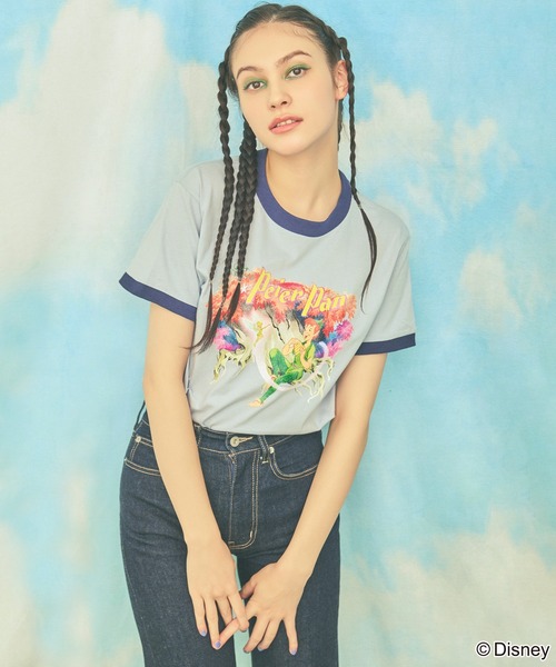 4GEEKS BY SPIRALGIRL（フォーギークスバイスパイラルガール）の「【Disney/ディズニー/ピーター・パン】ヴィンテージ風アートリンガーTシャツ（Tシャツ/カットソー・レディース・ブルー・FREE）」の7枚目の写真